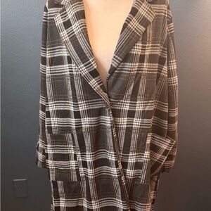 Philosophy Black & White Plaid Open-Front Jacket